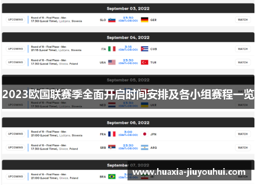 2023欧国联赛季全面开启时间安排及各小组赛程一览