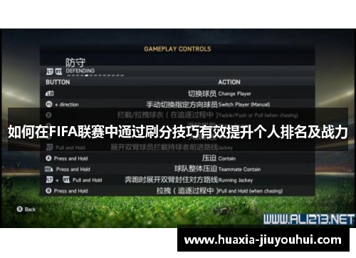 如何在FIFA联赛中通过刷分技巧有效提升个人排名及战力