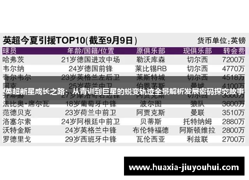 英超新星成长之路：从青训到巨星的蜕变轨迹全景解析发展密码探究故事